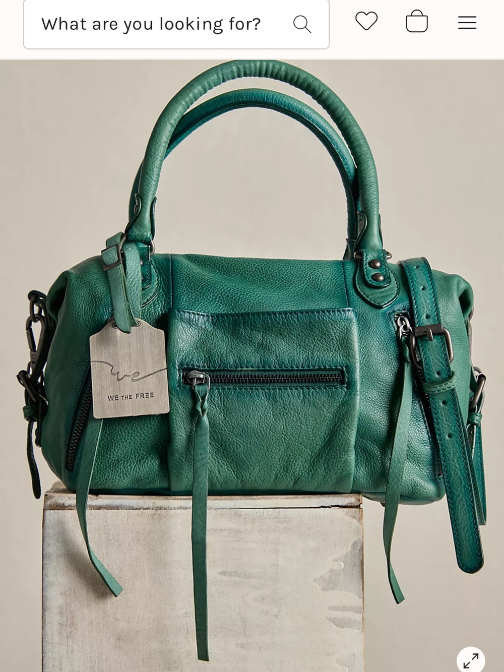 Free People New Greenery Leather Shoulder Bag